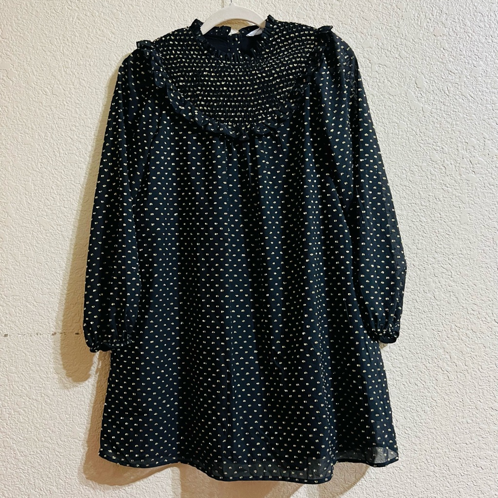 Mango Black And White Polka Dot Kids Formal Dress